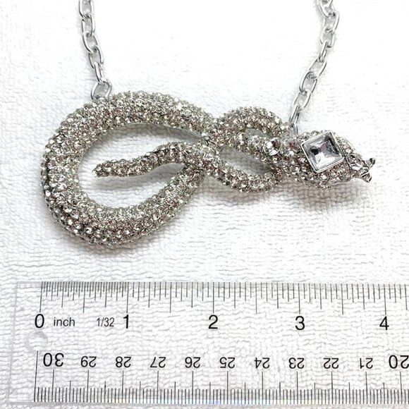 VINTAGE Statement Snake Charm Choker Necklace - Picture 6 of 6